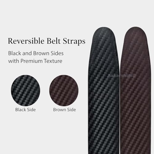 Image of Genuine Italian Leather Reversible Belt Strap Only for Men | No Hole | Without Buckle | Adjustable Cut-to-Fit | Black & Brown | 1.3 Inches Wide