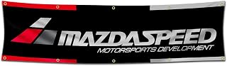 Flag For MazdaSpeed Mazda Speed Racing Flag Motorsports Flag (2x8Ft ,Heavy Duty, Durable 150D Polyester) 10 Brass Grommets Banner For Outdoor Room Man Cave