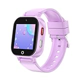 Alutoria 4G Uhr Kinder-Smartwatch mit GPS und Telefon Videoanruf SprachNachricht WiFi SOS Spiel Wecker Schulmodus-Kinder Watch Uhr für mädchen Jungs 4-12 Jahre Geschenk Rosa