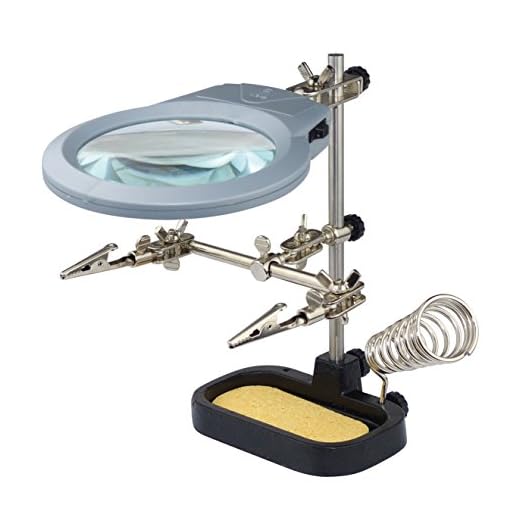 Sintron - Soporte con altura regulable y lupa con luz led inclinable