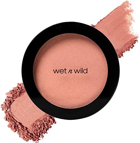 Wet n Wild Color Icon Pink Blush Powder Makeup, Pearlescent Pink, Matte Natural Glow, Moisturizing Jojoba Oil