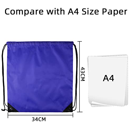 Goodtou Drawstring Bags Bulk String Backpacks - Drawstring Backpacks Bulk Cinch Sacks With Nylon String Blue 16 Pcs #TOP2