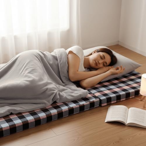 Image of PSR Folding Mattress, Foldable, Lightweight, Travel, Outdoor Camping, Cotton, Portable Mattress, Floor Sleeping Mat for Sleeping Epe Foam Slim Mattress for Single Bed (72 inchX36 inchX2 inch) (1)