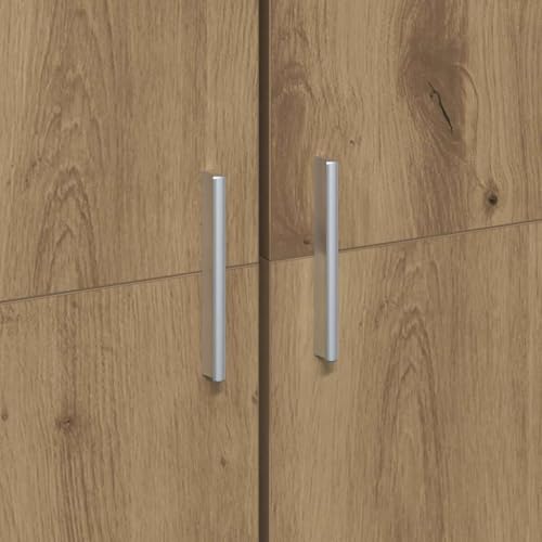 Aparador moderno de madera Roble Artisan de 60x35x180 cm con amplio almacenamiento vertical 7