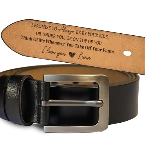 Personalized I Promise To Always Be By Your Side Belt, Engraved Belt For Mens, Custom Engraved Leather Belts Father's Day Gift For Husband From Wife