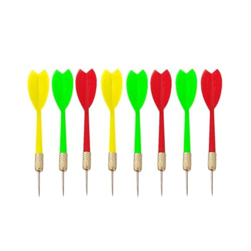 CwQisjk Lot de 8 fléchettes à pointe en acier multicolores en plastique pour l'exercice et le divertissement, parfaites pour la maison et le bar, les soirées de jeu amusantes, les activités sportives