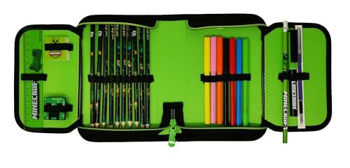 Miniatura 2 de Theonoi Estuche Para Lápices Con Diseño De Caballo, Estuche De 2 Compartimentos, Estuche Para Estudiantes De Dos Pisos, Estuche Para Lápices Relleno, Regalo Para Niñas, Minecraft, Estuche Para