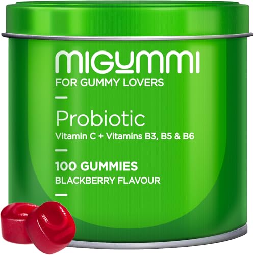 Intestinal Probiotic Gummies - 100 Gummis mit natürlichem Brombeergeschmack - Probiotika, Vitamin C, B3, B5 und B6 - Darmflora, Blähungen und Völlegefühl - Bifidobacterium, Lactobacillus - Vegane Vita