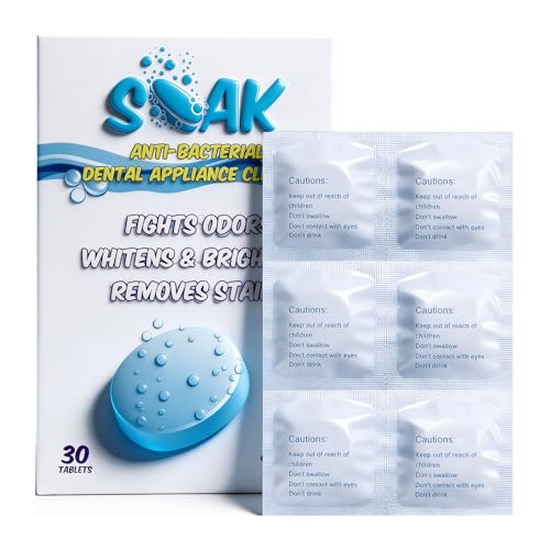 Retainer Cleaning Tablets - 30 Tablets - Ideal for Mouth Guard, Denture, Aligner, Brite Retainer - One Tablet for Fast Cleaning, No Stains