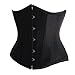 Price comparison product image Corset Satin Underbust Waist Corset Plus Size Vintage Gothic (UK(14-16) 2XL, Black)