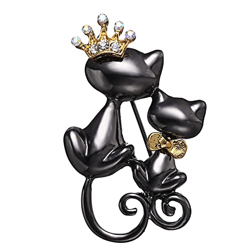 Inateannal Broche Chat En Strass Broche Émail Chat Noir Broche Animaux Mignons Broche Cristal Bouquet De Mariage Bijoux De Mariage Pour Les Femmes Filles Cover