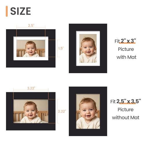 Image of upsimples 2.5x3.5 Picture Frame, Display Pictures 2x3 with Mat or 2.5x3.5 Without Mat, Wall Hanging Photo Frame, Black, 1 Pack