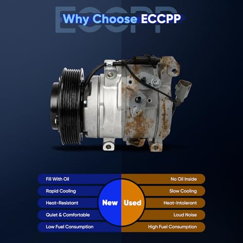 Image of ECCPP A /C Compressor with Clutch Fit for Toyota RAV4 2.0L 2.4L 2001-2005 | Fast Cooling AC Compressor