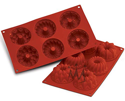 Silikomart Professional SF061 Silicone Baking Mold Fantasy Bundt Mini Kugelhopf 3.38 Oz Volume, 2.95
