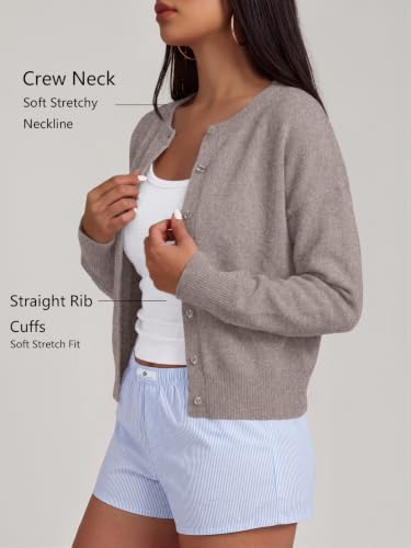 Image of Trendy Queen Cropped Cardigan Sweaters for Women Fall Fashion Clothes 2026 | Lightweight Knit Button-Down, Y2K Open-Front Layering Piece for Fall, Spring & Office Wear