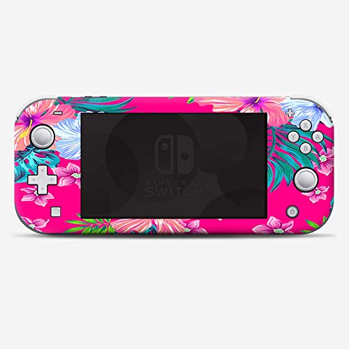 Vinyl Skins for Nintendo Switch Lite - Protective Decal Overlay stickers skins cover - Pink Neon Hibiscus Flowers
