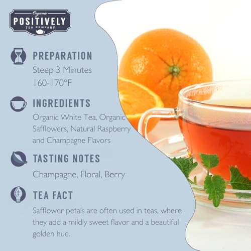 Image of Organic Positively Tea Company, White Mimosa White Tea, Loose Leaf, 16 Ounce