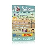 Vintage No Soliciting Sign For House, Home, Yard, Bedroom, Front Door Dark Humor 8 x 12 Inch