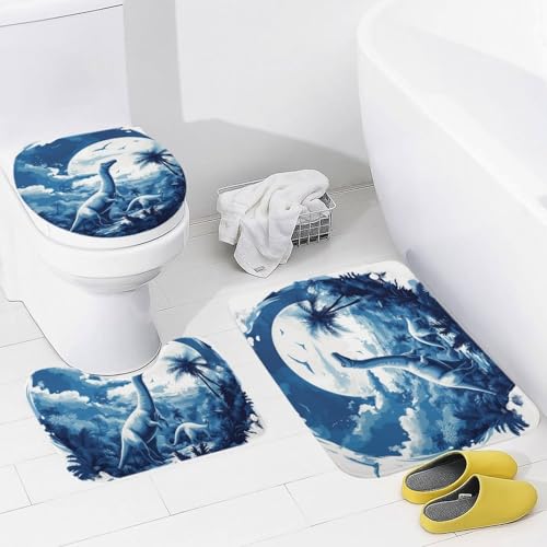 Tapis de bain antidérapant et lavable en forme de U Dinosaurss lot de 3