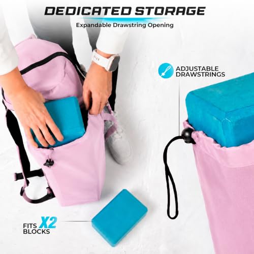 MAGNILAY Expandable Yoga Mat Bag, Adjustable Strap, Pockets, Pink, Large - image 5
