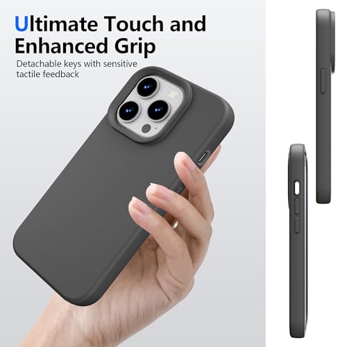 Image of iPhone 11 Pro Case Silicone,Soft Microfiber Lining(Charcoal Gray)