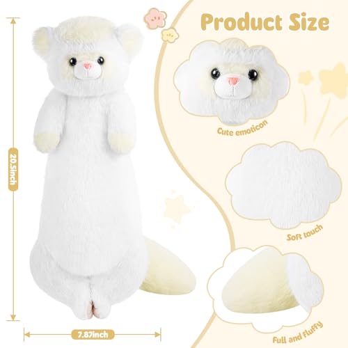 ZJoey 20.5 Inch Ferret Plush Stuffed Animal Long Cute Ferrets Pillow Soft Doll Stuffed Cute Toys Animal Lover Gift Kid Birthday Holiday Party Favor(White Ferret) by ZJoey - Used condition - Image 2