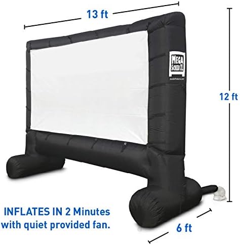 EasyGo Products 17' Inflatable Mega Movie Screen - Canvas Projection Screen for Outdoor Parties - Movie Cinema is Guaranteed to Thrill and Excite. Includes Inflation fan, Tie-Downs and Storage bag