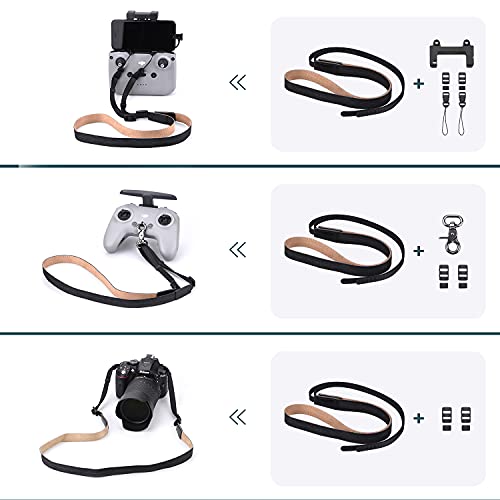 Heiyrc Lanyard For Dji Mini 2/Air 2S/Mavic 3/Air 2S Controller Neck Strap Dslr Camera Sling Rope Binoculars Strap (Black Denim & Leather) #TOP1