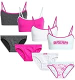 Sweet Princess Girls' Seamless Underwear Set - Training Bra and Matching Panties (8-Piece), Size Medium, Mint