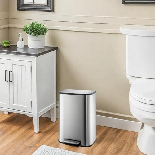 Caneca de Basura Rectangular 12L con Pedal y Cubeta Interna miniatura 7