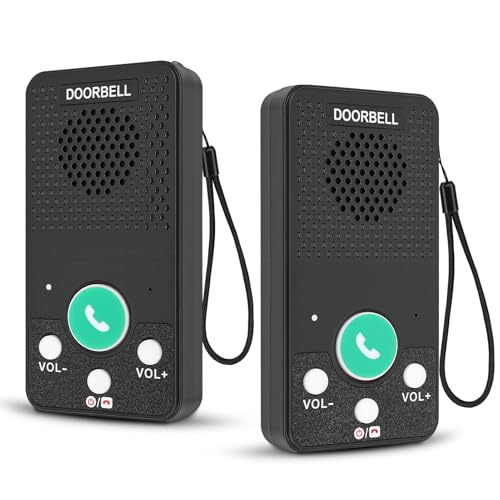 2 Pack Intercoms Wireless System for Home Full Duplex Room to Room Communication Wireless Intercom for House Garden Garage Upstairs Business Offices 8 Volume Levels 4 Ringtones 1000 Feet Range