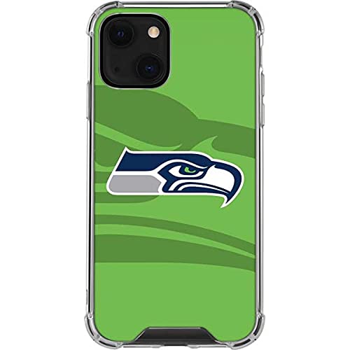 Skinit Clear Phone Case Compatible with iPhone 13 - Officially Licensed NFL Seattle Seahawks Double Vision Design