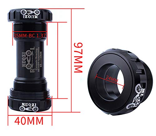 SUNGOOYUE Movimento Centrale Per Bici In Lega Di Alluminio 68-73mm 1.37x24T - Adatto Per Mountain Bike, Bici Da Strada E Fixed Gear - 5