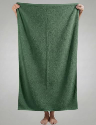 Image of DAMENSCH Unisex Premium Bamboo Blend, Ultra-Soft, Absorbent, Dual Waffle and Terry Texture Waffle Bath Towel - Forest Green