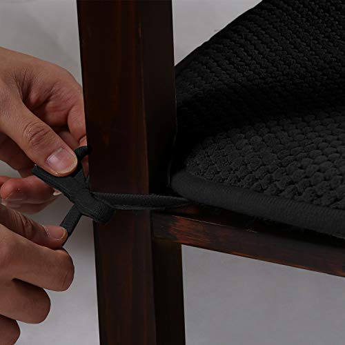 Non Slip Memory Foam Seat Chair Cushion Pads Honeycomb Premium Comfort Memory Foam Chair Pads/Cushions With Ties - Seat Cover 16" X 16" Chair/Seat Cushion Pad, 2 Pack, Black #TOP5