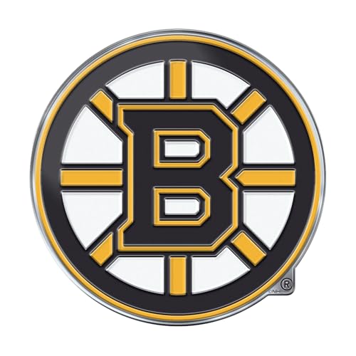 FANMATS 60478 Boston Bruins Heavy Duty Aluminum Embossed Color Emblem, Auto Emblem Decal