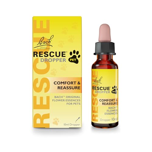 Rescue Pet Calming Dropper 10ml for Dogs & Cats Natural Flower Essences Separation Fireworks Travel Thunder Loud Noises Calming for Dogs Cats & Other Pets