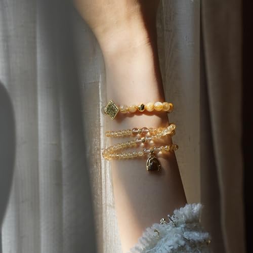 Image of Five Elements 18K Gold Vermeil 3 Layered Crystal Gemstone Beads Bracelet & Necklace for women Solid 925 Sterling Silver 18K Gold or White Gold Plated jewelry