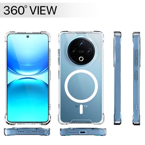 Image of Pikkme Back Cover for Vivo Y500 5G Mag-Safe Shockproof PC + TPU | Protective Case Magnetic Support | Bumper Case (Transparent Mag-Safe)