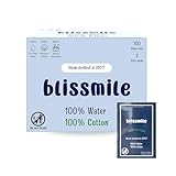 Blissmile Chemical Free Baby Wipes, 100% Water Only, Individually Wrapped, Travel Size, Hypoallergenic for Sensitive Skin, Unscented, All Natural, Baby Face & Hand Water Wipes, 100 counts (2 Packs)
