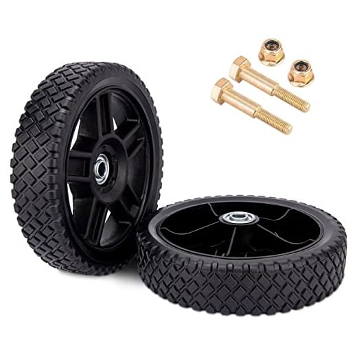 (2-pack) 8-Inch Lawn Mower Wheels Fits Most Standard push Lawn Mowers With Inner And Outer Bearings - Includes Bolts, Nuts (Also available in 6~14-inch wheels)