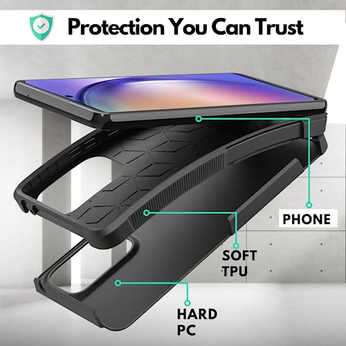 Image of CBUS Grip Case Cover Compatible with Samsung Galaxy S24 Plus (S24+) Black - Drop Tested Protection