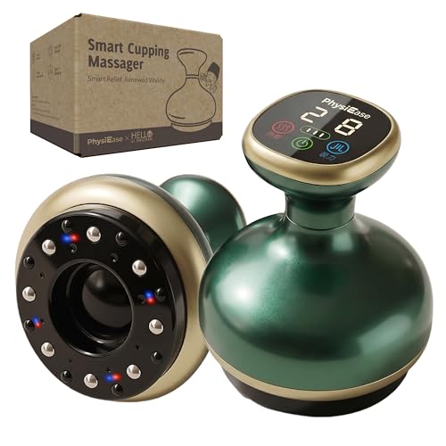 PhysiEase Electric Cupping Massager, 9-Level Suction & Heat for Back