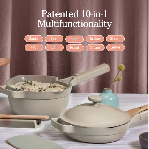 Our Place Mini Home Cook Duo - 8.5" Always Pan & Small Perfect Pot Bundle | Multi-Functional Cookware Set Replaces 18 Pieces | Char