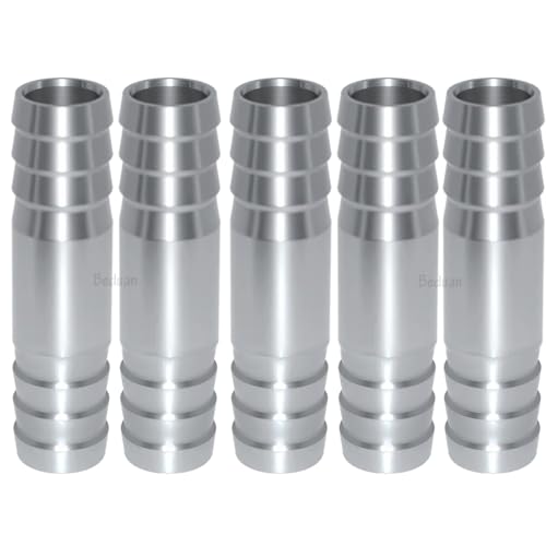 Beduan Stainless Steel 3/4" Hose Barb Splicer Mender Union (Pack of 5)