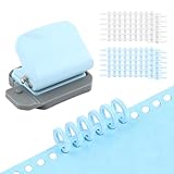 Spiral Binding Machine,6-Hole Punch Binding Machine for Planners,with 20pcs Binder Rings,Handheld Metal Circle Paper Puncher for Home Office Study,8 Sheet Capacity