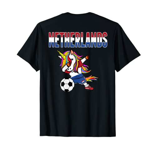 Dabbing Unicorn Netherlands Soccer Fans Jersey Bandera holandesa Camiseta