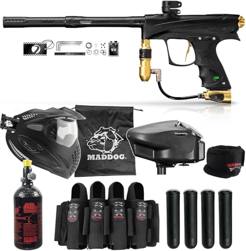 Maddog DYE CZR+ Full Auto Electronic Paintball Gun Marker Elite Starter Package | Thermal Anti-Fog Paintball Mask, HPA Tank, Empire Halo Too Loader, Neck...