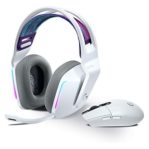 Logitech G305 LIGHTSPEED kabellose Gaming-Maus + Logitech G733 LIGHTSPEED Kabelloses Gaming Headset mit Kopfbügel Cover