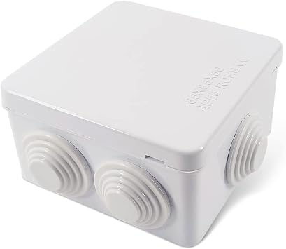 Sunnyglade ABS Plastic Electrical Junction Box IP55 Waterproof Universal Outlet Box Durable Outdoor Electrical Gang Box White 3.4 x 3.4 x 2 inch